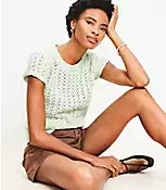 Chevron Pointelle Sweater Tee | LOFT