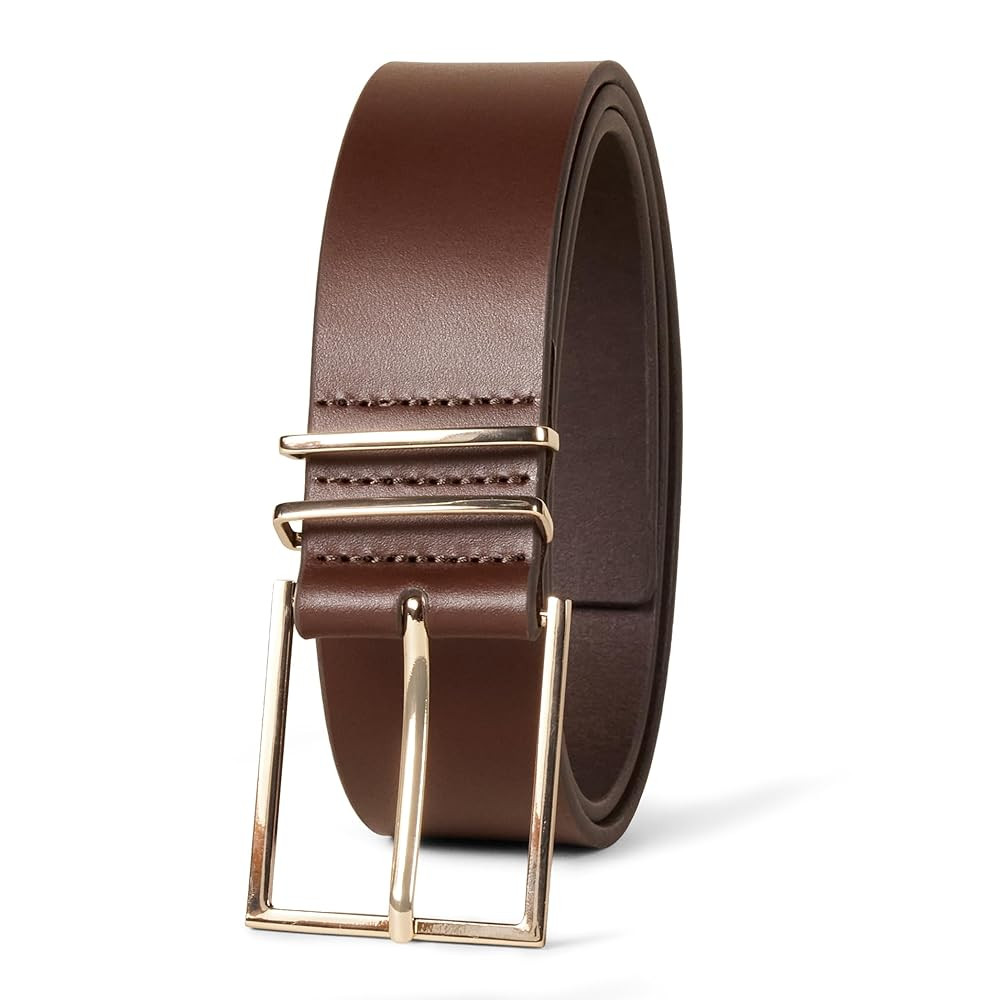 Amazon Essentials Women's Leather Refined Buckle Dress Belt | Amazon (US)