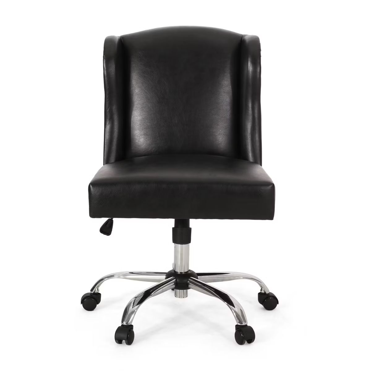 Bergen Contemporary Wingback Swivel Office Chair Midnight Black/Chrome - Christopher Knight Home | Target