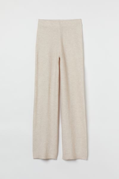 Trousers in a soft knit containing some wool. Regular waist with a ribbed, elasticated waistband ... | H&M (UK, MY, IN, SG, PH, TW, HK)