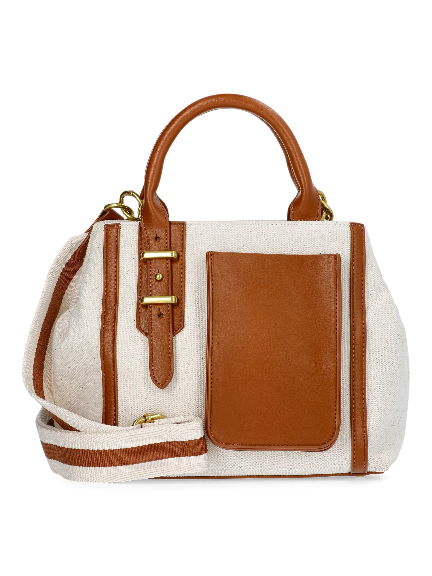 Free Assembly Women's Mixed Media Satchel, Canvas | Walmart (US)