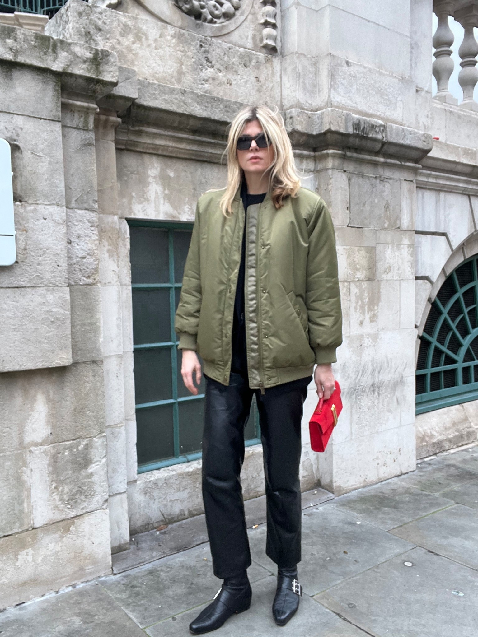Red bag, demellier bag, spring jacket, green bomber, agolde trousers, barefoot wear boots, spring outfit

#LTKootd #LTKUK #LTKspring