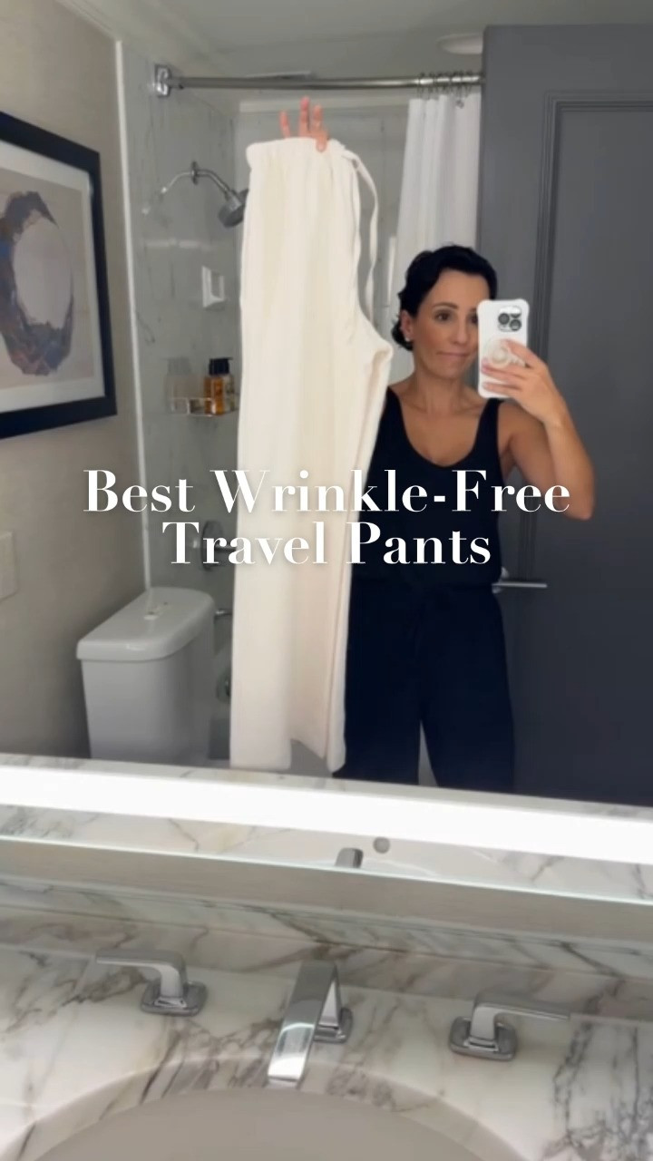 I wore these all day while traveling and they came out perfectly smooth.
The Japanese crepe fabric is soft, comfy, and totally wrinkle-resistant — ideal for work, travel, or everyday outfits. I sized up to a small for that relaxed, flattering drape, and loved them so much I grabbed the pearl color too.

If you want polished style without the effort, these pants are it. 

 #LTKdayinmylife #LTKootd #LTKTravel