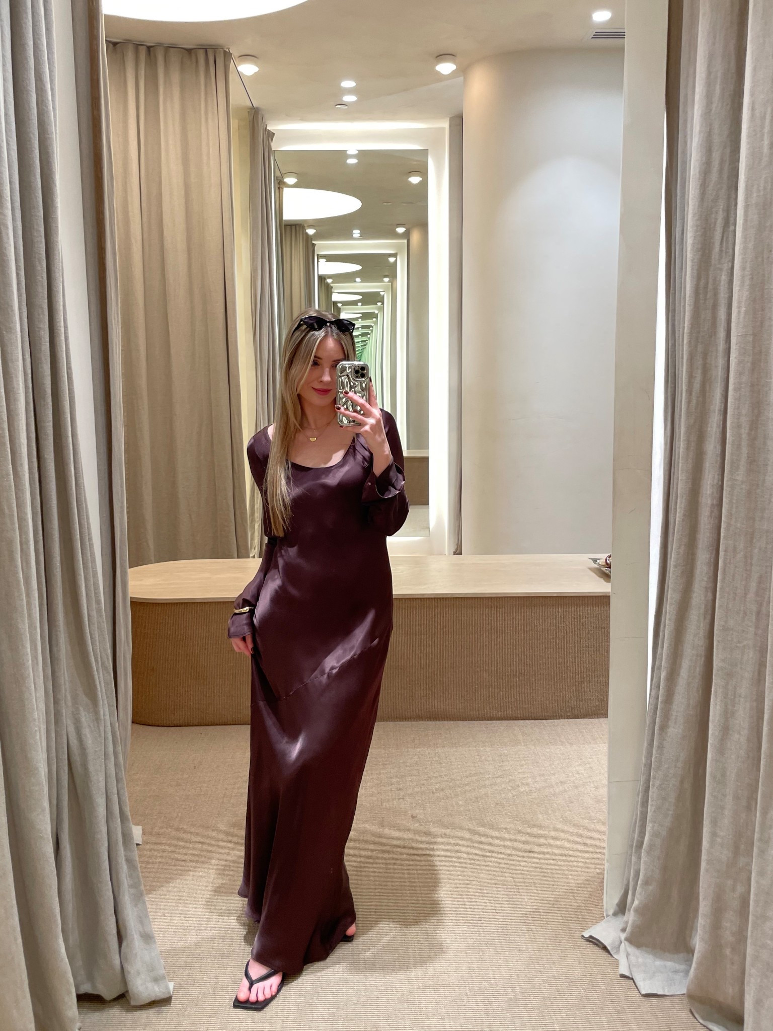 A fun satin dress in dissh at the moment, I’d recommend sizing down, this was the XS and still a bit big. Maybe worth having a style like this tailored to fit perfectly 🤎 length and the arms were good though! Good wedding guest outfit idea imo. Can’t find this exact one on their site but have linked so many of their similar styles 

#LTKstyletip #LTKwedding #LTKaustralia