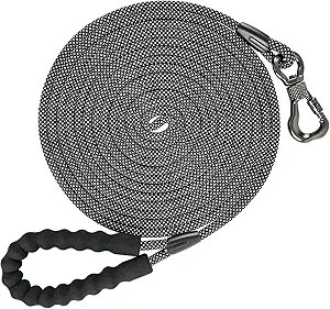 NTR Heavy Duty Dog Leash, Black 30FT Reflective Dog Leash with Swivel Lockable Hook and Comfortab... | Amazon (US)