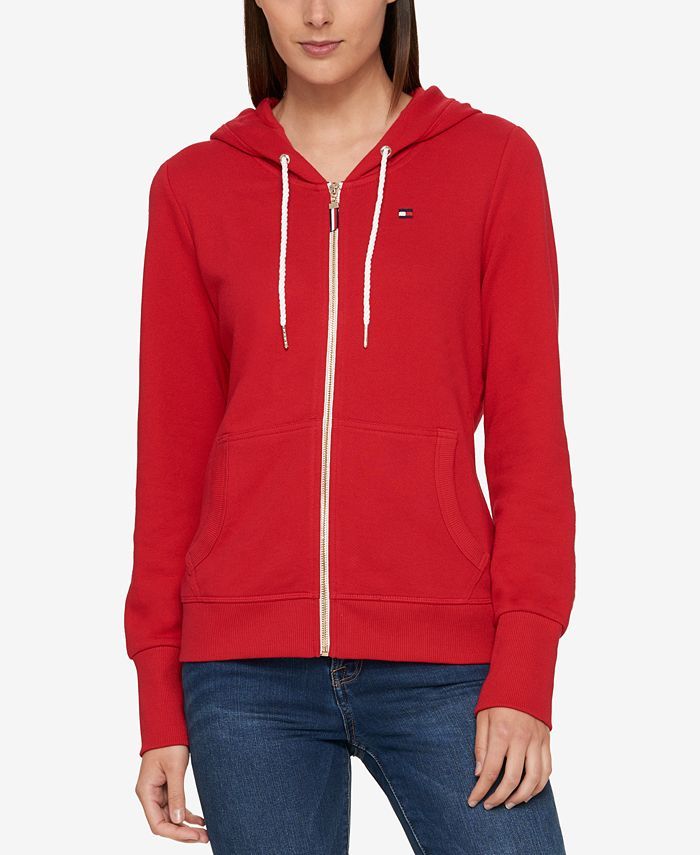 Tommy Hilfiger French Terry Hoodie, Created for Macy's & Reviews - Tops - Women - Macy's | Macys (US)