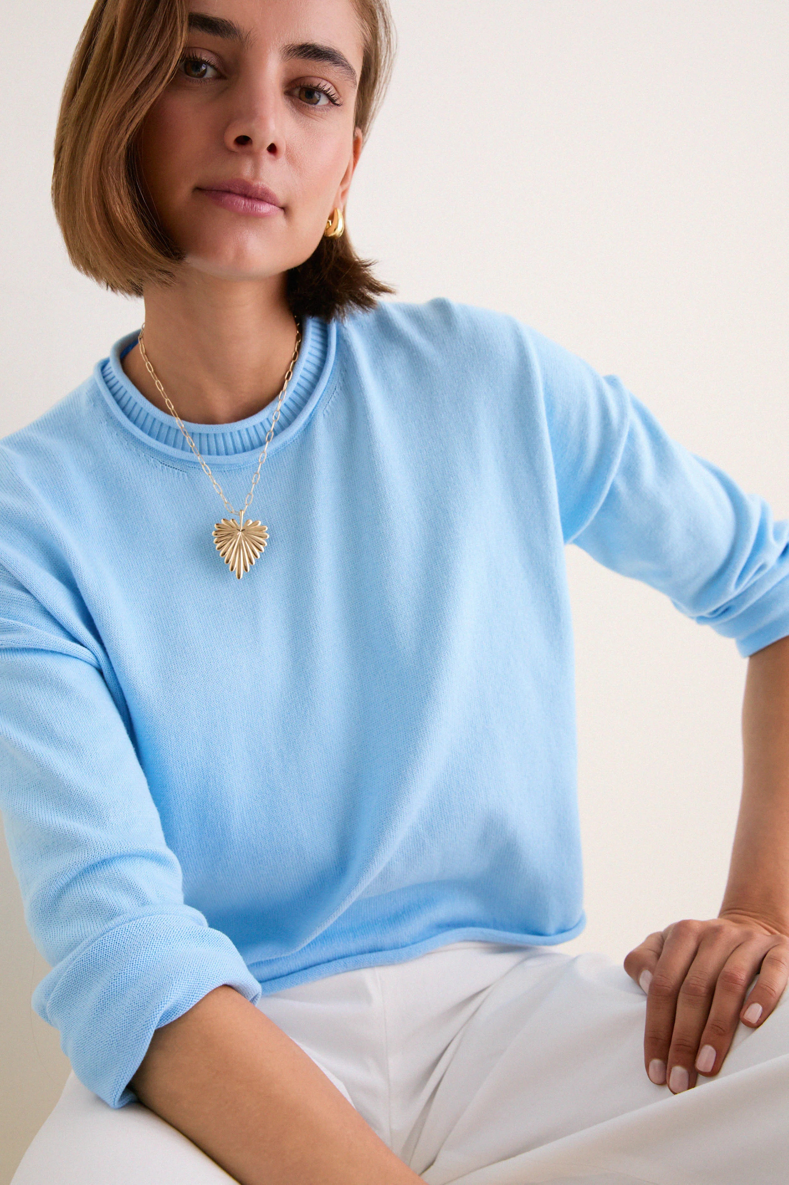 Light Blue Cotton Dominick Sweater | Tuckernuck (US)
