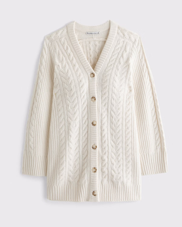 Long-Sleeve Cardigan Mini Sweater Dress | Abercrombie & Fitch (UK)