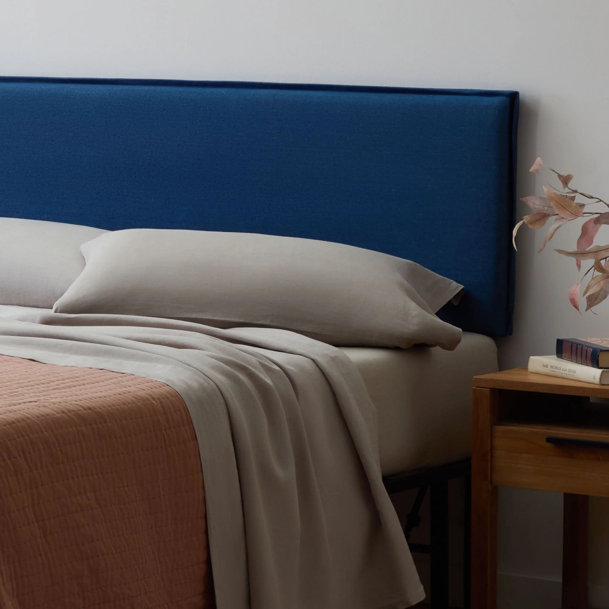 Rest Haven Savannah Pillow Upholstered Headboard, Full, Navy | Walmart (US)