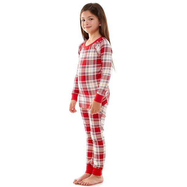 Derek Heart Classic Plaid Matching Family Christmas Pajamas Set, 2-Piece | Walmart (US)