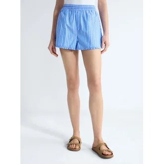 Free Assembly Women's and Women's Plus Ruffle Trim Cotton Poplin Shorts, 2.75" Inseam, Sizes XS-4... | Walmart (US)