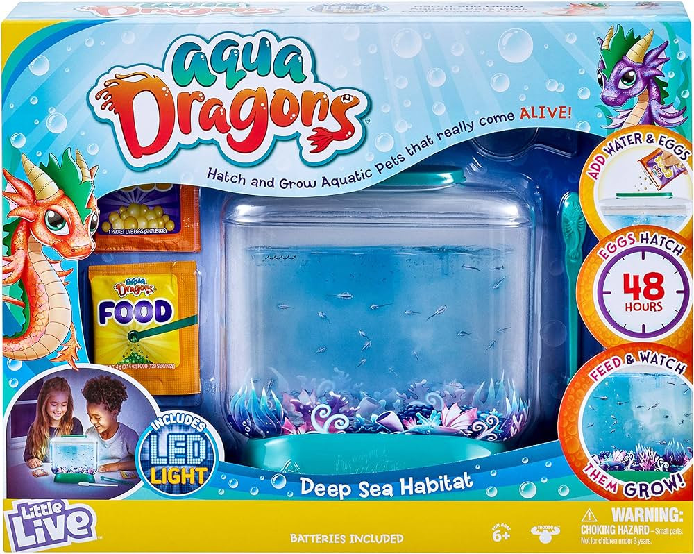 Little Live Aqua Dragons - Deep Sea Habitat - LED Light Up Tank Hatch and Grow Aquatic Pets | Ama... | Amazon (US)