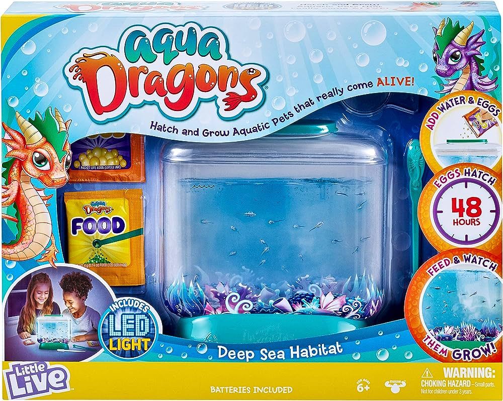 Little Live Aqua Dragons - Deep Sea Habitat - LED Light Up Tank Hatch and Grow Aquatic Pets | Ama... | Amazon (US)