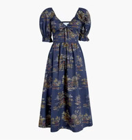 The Ophelia Dress - Navy Equestrian Toile | Hill House Home