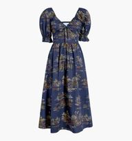 The Ophelia Dress - Navy Equestrian Toile | Hill House Home