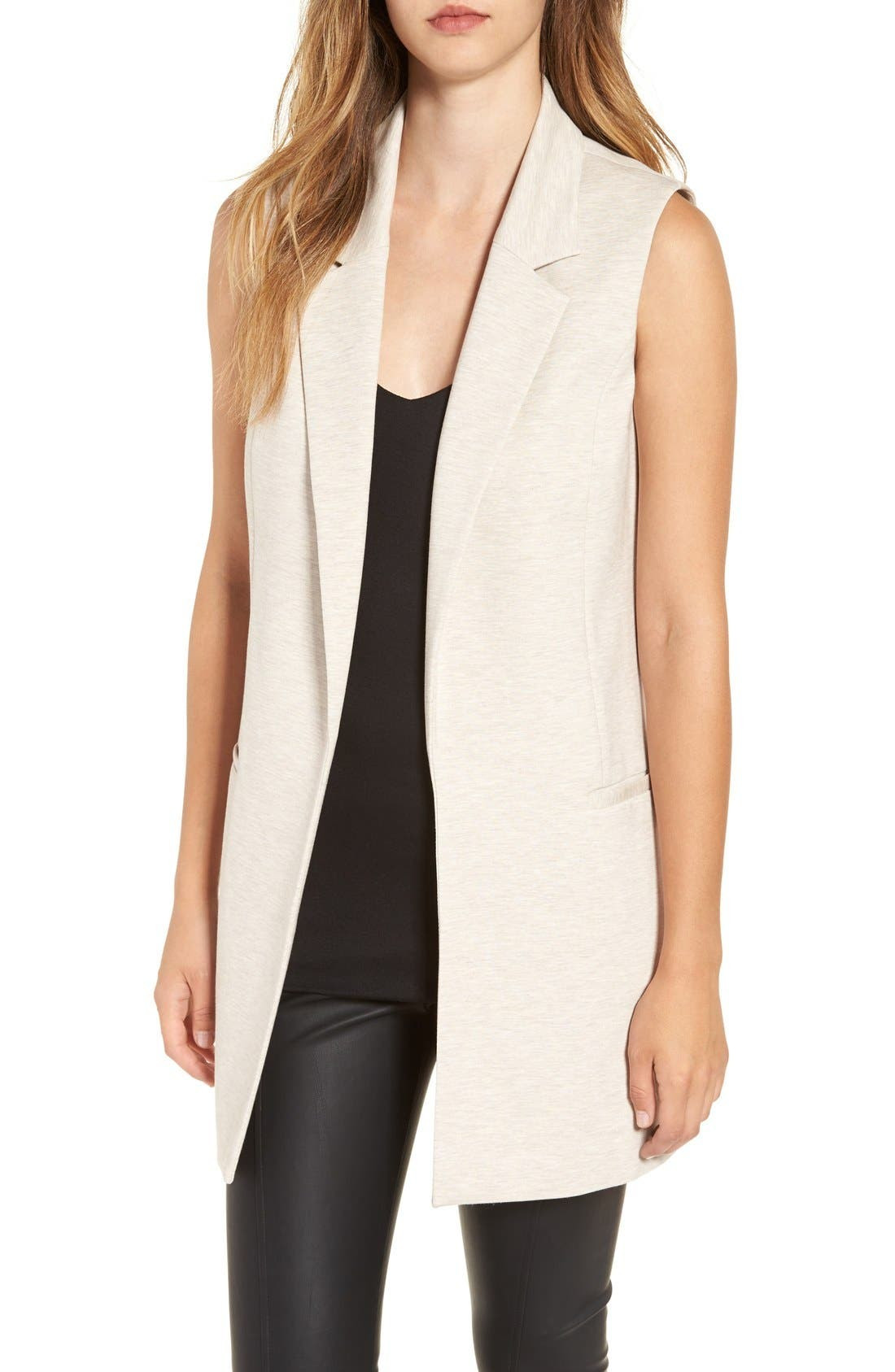 Stretch Ponte Long Vest | Nordstrom