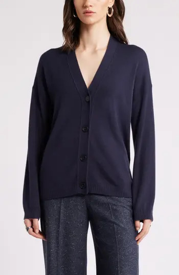Nordstrom Button Front Cardigan in Navy Night at Nordstrom Rack, Size Medium | Nordstrom Rack