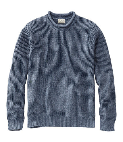 Men's L.L.Bean Organic Cotton Waffle Sweater, Rollneck Crew | L.L. Bean