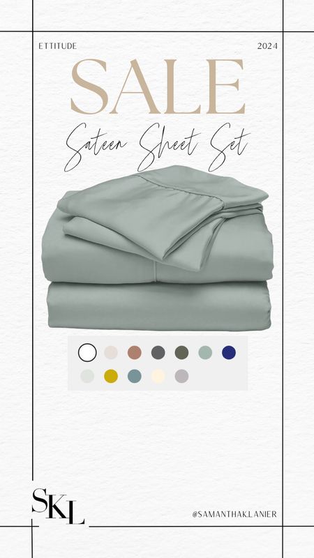 Beautiful Sateen Sheet Set |. I always have sage sheets on rotation but all of the color options are so pretty!🤩 

#sateensheets #beautifulbedding #bamboobedding

#LTKhome #LTKsalealert #LTKSpringSale