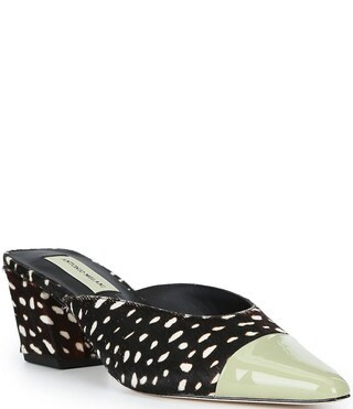 Antonio Melani Jade Haircalf Patent Cap Toe Dress Mules -  9.5 | Dillard's