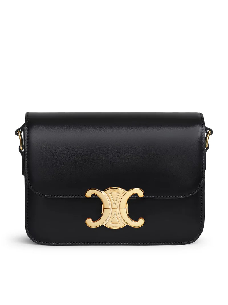 TRIOMPHE TEEN BAG IN SCHWARZ SHINY CALF LEATHER | Suitnegozi INT