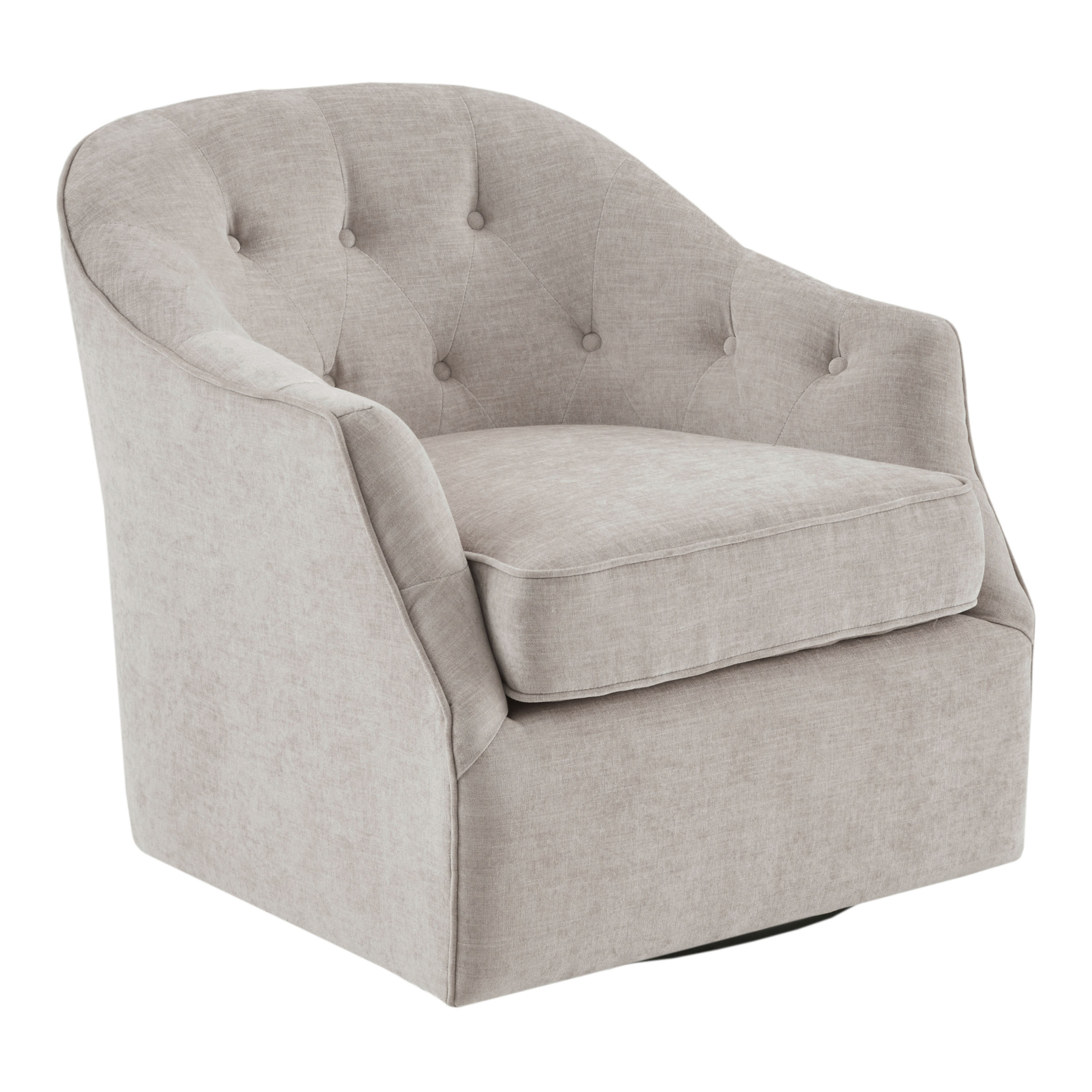 Caulker Tufted Curved Back Upholstered Swivel Chair | World Market