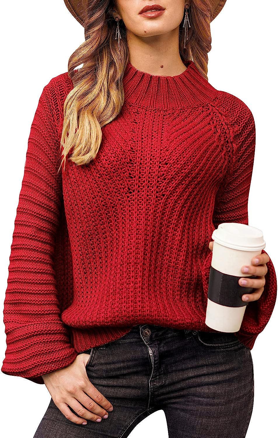 BerryGo Chunky Crewneck Sweaters Long Sleeve Oversized Cable Knit Sweater | Amazon (US)