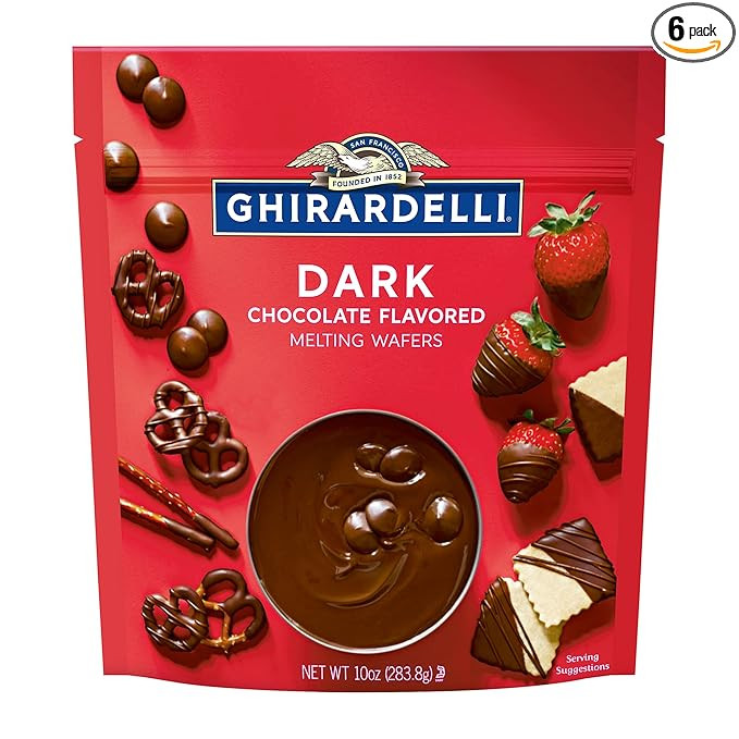 GHIRARDELLI Dark Chocolate Flavored Melting Wafers, 10 OZ Bag (6 Pack) | Amazon (US)