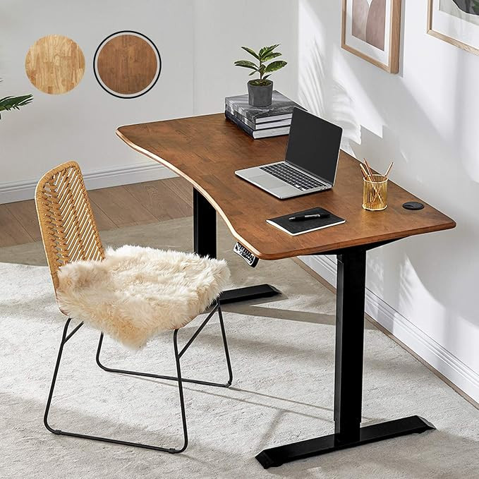 mopio Solid Wood Sterling Electric Height Adjustable Standing Desk, Sit Stand Desk Workstation, 3... | Amazon (US)