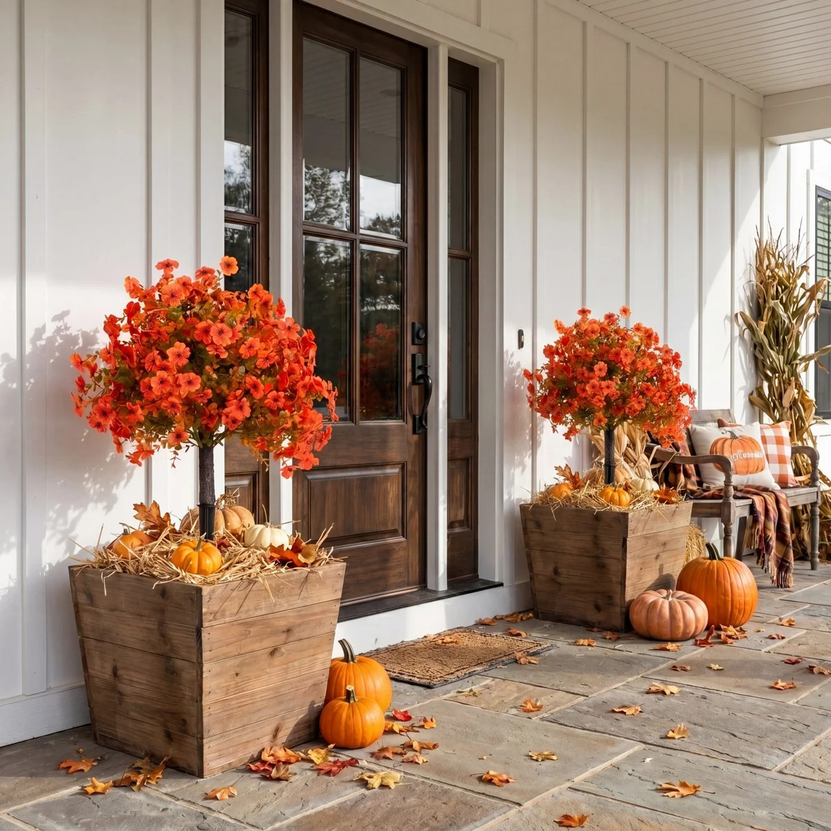 26in. UV Resistant Autumn Artificial Fall Daisy Bush with Integrated Ground Stake (Indoor/Outdoor... | Wayfair North America