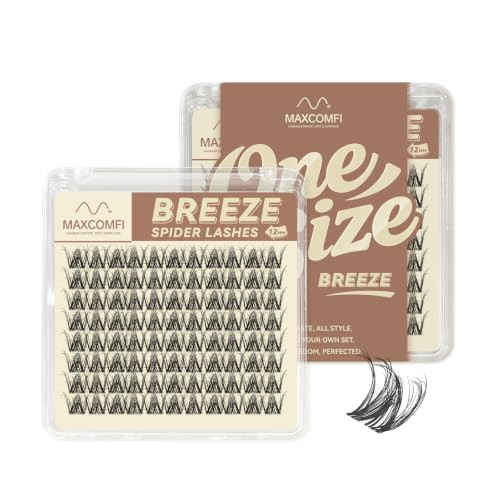 MAXCOMFI Lash Clusters Breeze One Length 12mm DD Curl Wispy Eyelash Extensions, Custom Lash Mapping DIY Lash Clusters, 0.05mm Lightweight Soft Fiber (12mm, Lashes Only) | Amazon (US)