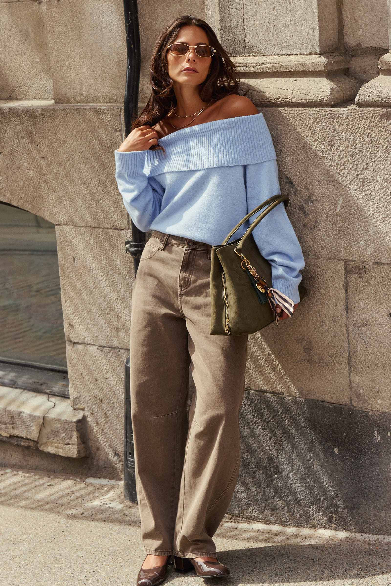 The Indie Fit High Rise Barrel Pants Brown | Ardene Canada | Ardene US