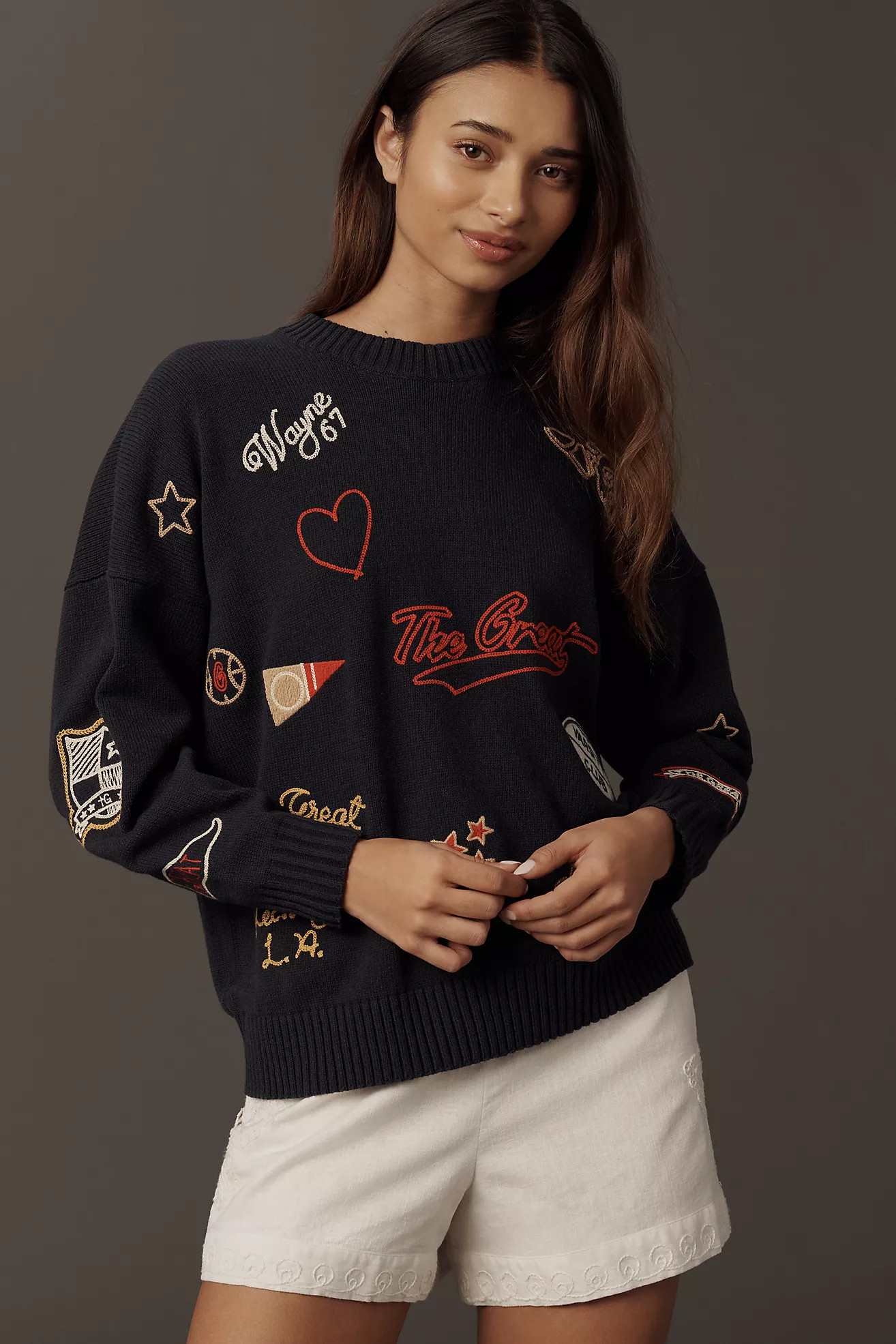 THE GREAT. Embroidered Sweater | Anthropologie (US)