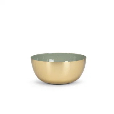 Sage Green Interior With Gold Color Exterior Bowl | Wayfair North America
