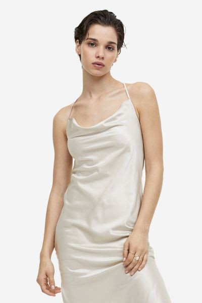Rhinestone-embellished satin slip dress | H&M (UK, MY, IN, SG, PH, TW, HK)