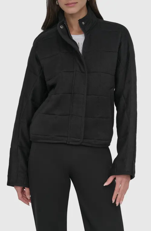 DKNY Quilted Knit Jacket in Black at Nordstrom, Size X-Small | Nordstrom