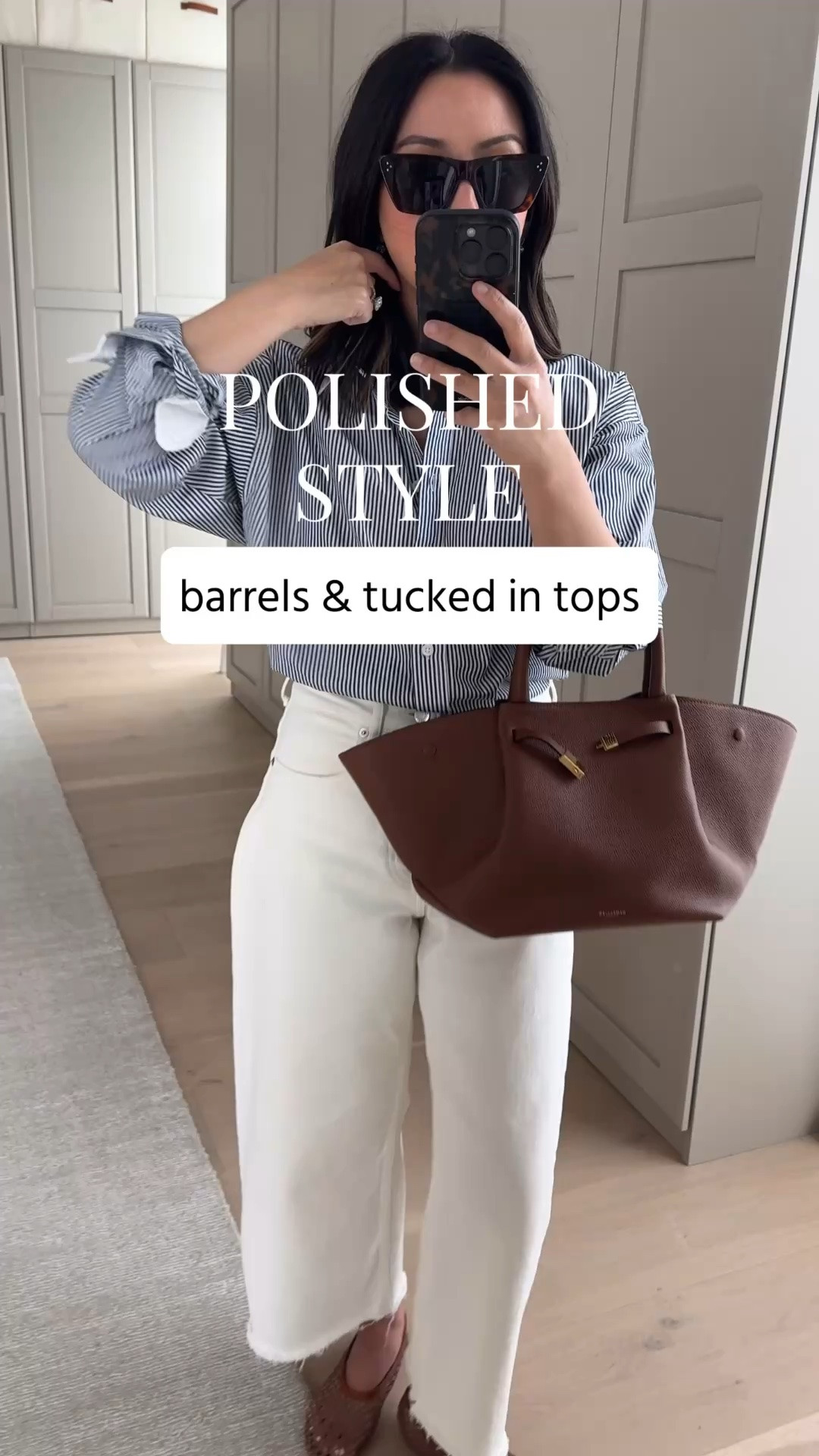 The color combo you should lean on - so effortless and elevated. Navy, cream, cognac, white 

J.crew shirt 4 old. Linked similar. 
Everlane curve jeans 26 - cut hems
Staud flats 35
DeMellier bag medium
Dorsey James necklace 15”
Electric Picks Bentley earrings

petite style, spring outfits, summer outfits

#LTKootd #LTKmomlife #LTKPetite