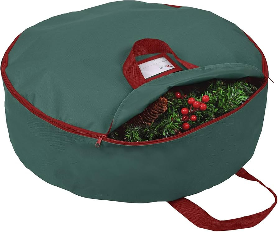 Primode Christmas Wreath Storage Bag 24"- Garland Wreaths Container with Handles - Durable 600D O... | Amazon (US)