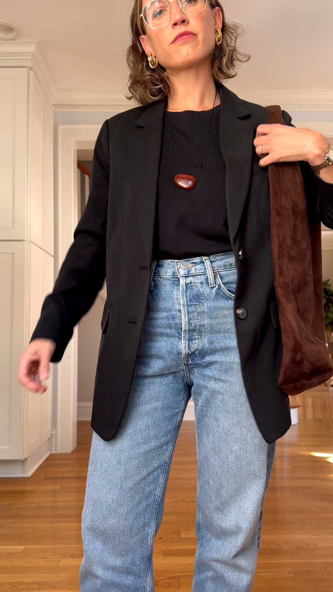 Fall Capsule Day Six

Sèzane tee, S, I went up a size. Everlane blazer, 0, TTS. Agolde jeans, 24, I took my smaller size, they relax a bit with wear. Bared Footwear boots, 7, I went up a half size so I can wear with thick socks. Gap bag. Heaven Mayhem earrings and pendant necklace. Cluse watch  

#LTKSeasonal #LTKPetite #LTKOver40