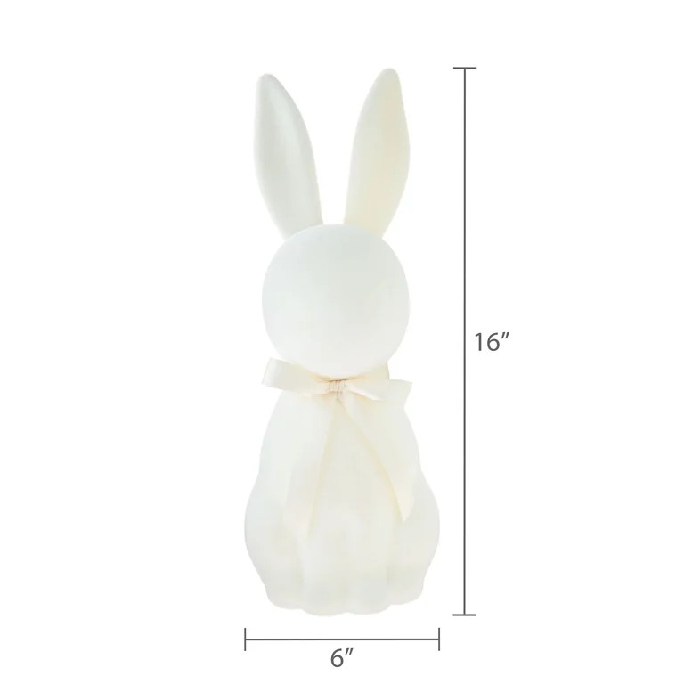 Flocked Bunny Tabletop Decoration, Cream, 16", Easter by Way To Celebrate | Walmart (US)