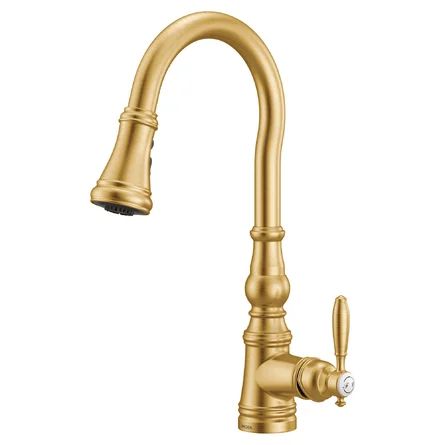 S73004BG Weymouth One-Handle Pull Down Single Handle Kitchen Faucet with Power Boost | Wayfair North America