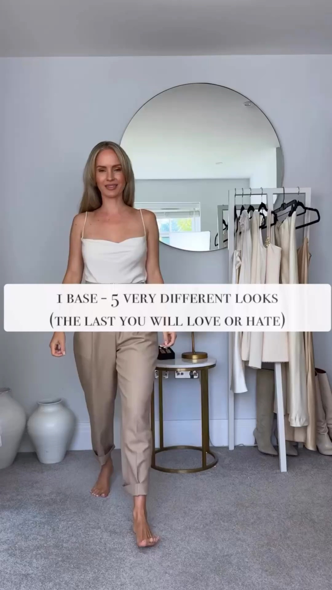 1 base - 5 very different looks (and the last one is definitely a love or hate outfit.)

Sometimes all you need are a few good base outfits that you can add different pieces to and they will feel completely new and different.

As an equestrian, I love the last look. But I know the baggy trousers in the high boots is not everyone’s cup of tea ☕️ What do you think?

#tessmontgomery #capsulewardrobe #tryonparty