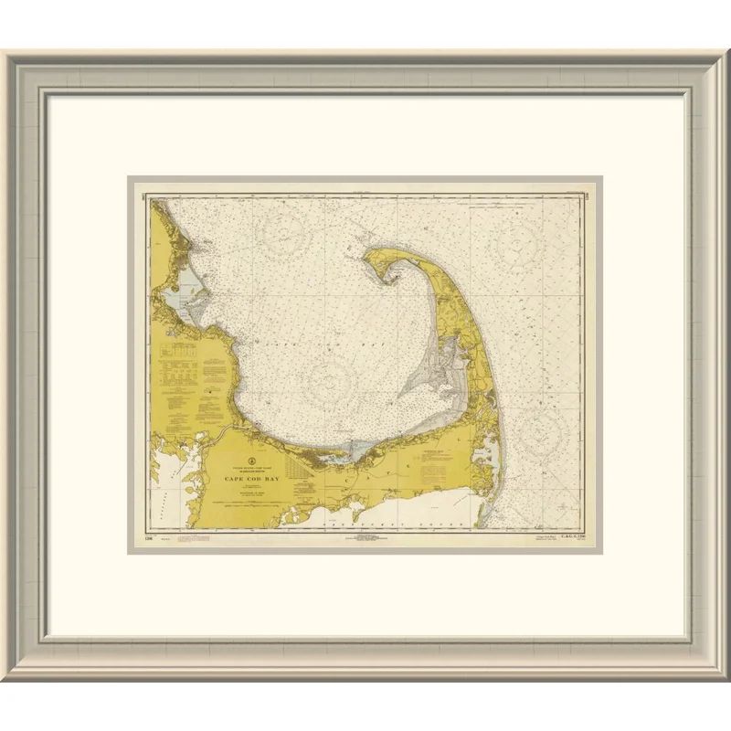 Nautical Chart - Cape Cod Bay Ca. 1970 - Sepia Tinted Framed On Paper Print | Wayfair North America