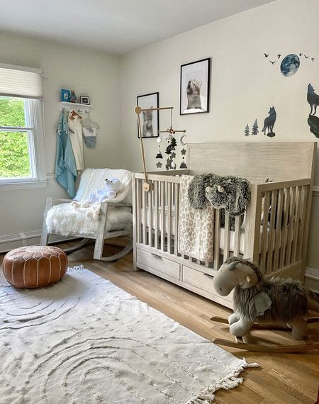 Lexington’s nursery reveal 🐺🩶 I wanted a light, bohemian feel with neutral tones and a wolf pup/wildlife overall theme - since he was born the 4th in a pack of dogs 🤣🐶 overall I love the way it turned out, not too structured or overdone with cute little elements. all his furniture is from RH baby & kids and everything else is linked in LTK 💕 

#LTKhome #LTKbaby #LTKfamily