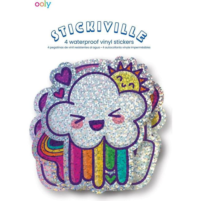Stickiville Stickers: Happy Rainbows - Vinyl (4 Die-Cut)
(Holographic Glitter) | Maisonette