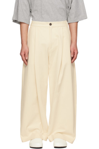 Studio Nicholson - Off-White Sorte Trousers | SSENSE
