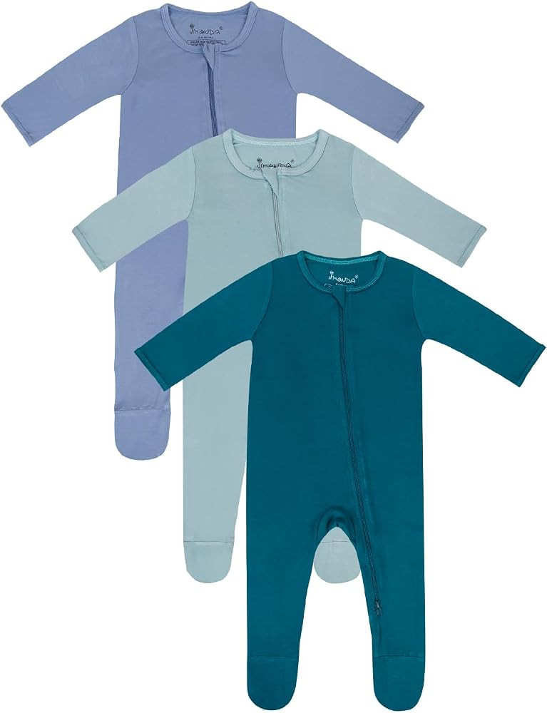 Jimonda Baby Romper Boys Girls Bamboo Pajamas 2-Way Zipper Footed Unisex Zip-Up Sleepers Sleep an... | Amazon (US)