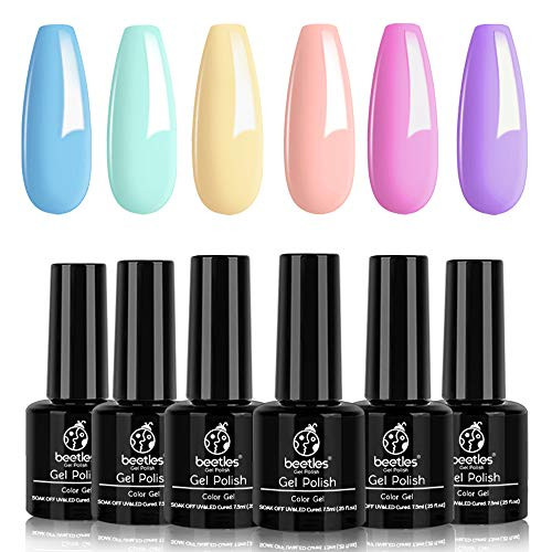 Beetles Gel Nail Polish, Unicorn Collection Pastel Blue Yellow Pink Gel Polish Soak off Baby Blue Ye | Amazon (US)