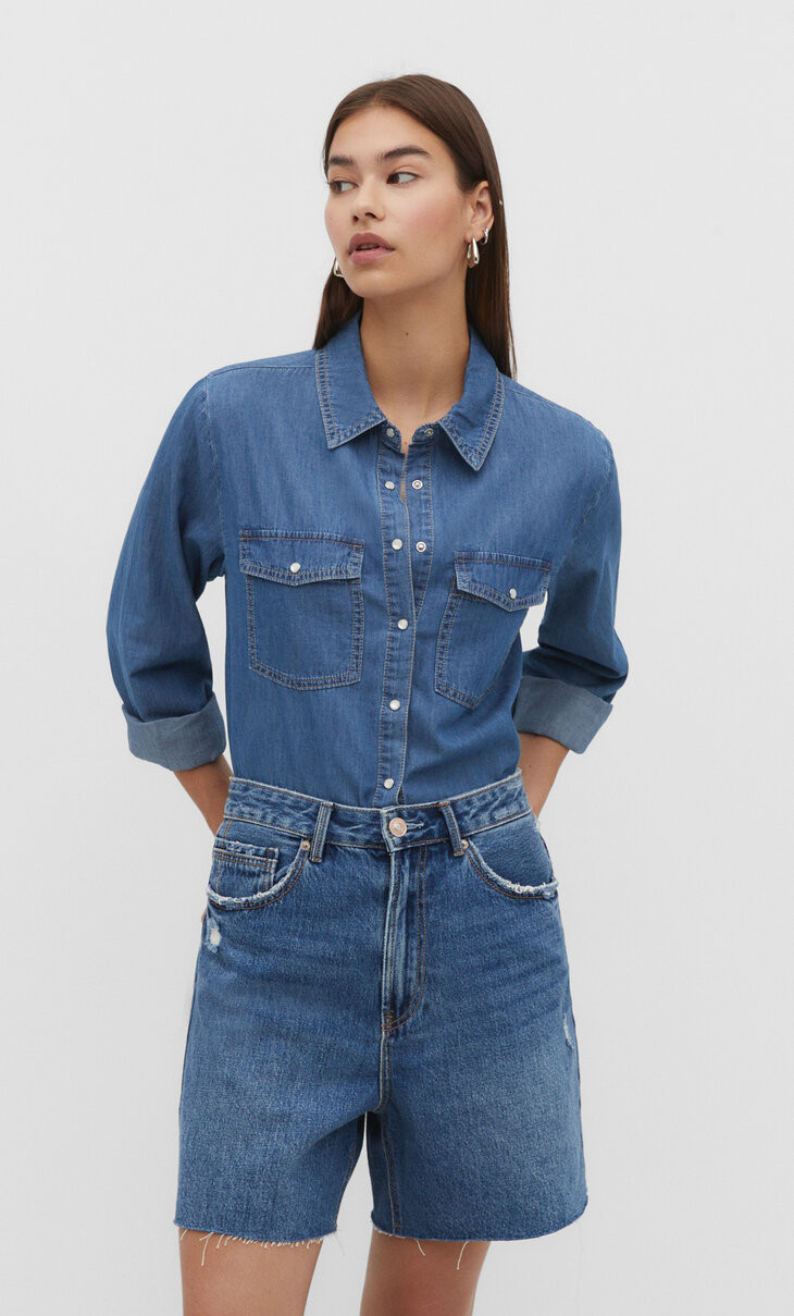 Camicia denim regular fit | Stradivarius (IT)