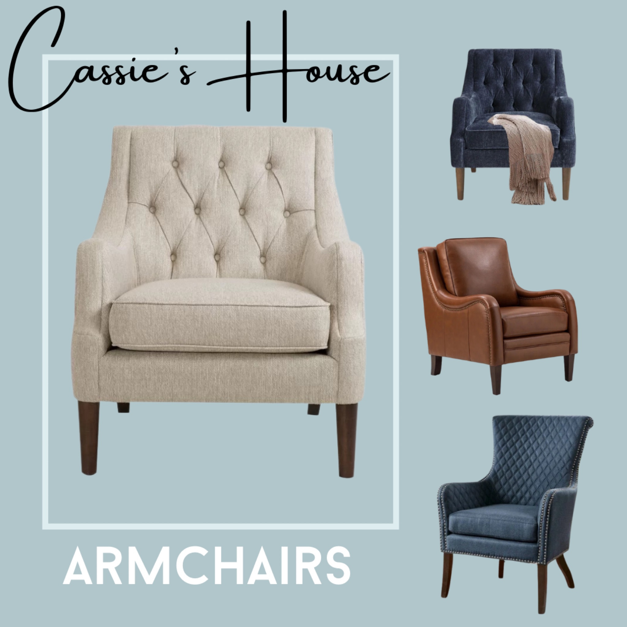 Armchairs. Leather armchair, cream armchair, navy velvet, traditional armchair. 

#LTKhome
